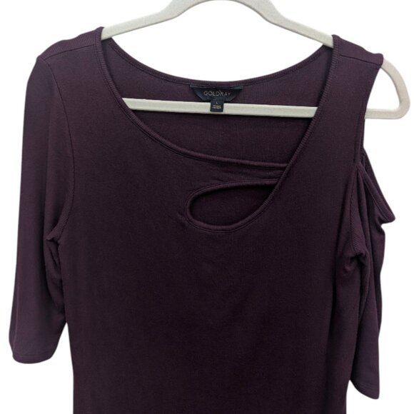 Goldray Garima Asymmetric Cold Shoulder Top - Picture 4 of 4